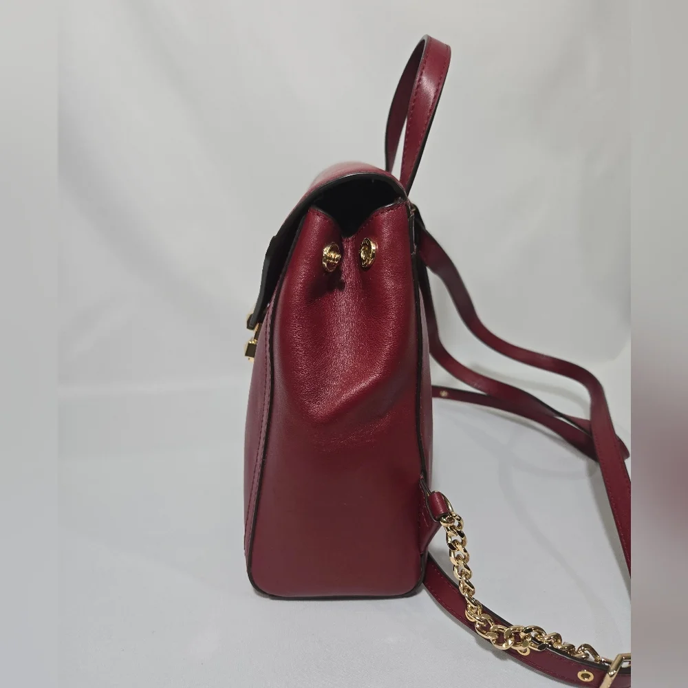 Michael Michael Kors Whitney Maroon MD Backpack Leather Purse